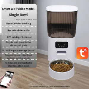 5L Smart Feeder Pet Intelligent Automatic Feeder Timed Quantitative Feeding Machine APP WiFi Remote Voice Video Feeding Machine