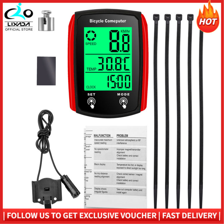 Lixada Có Dây máy tính Xe Đạp kỹ thuật số LED Đồng hồ đo tốc độ cho xe ...