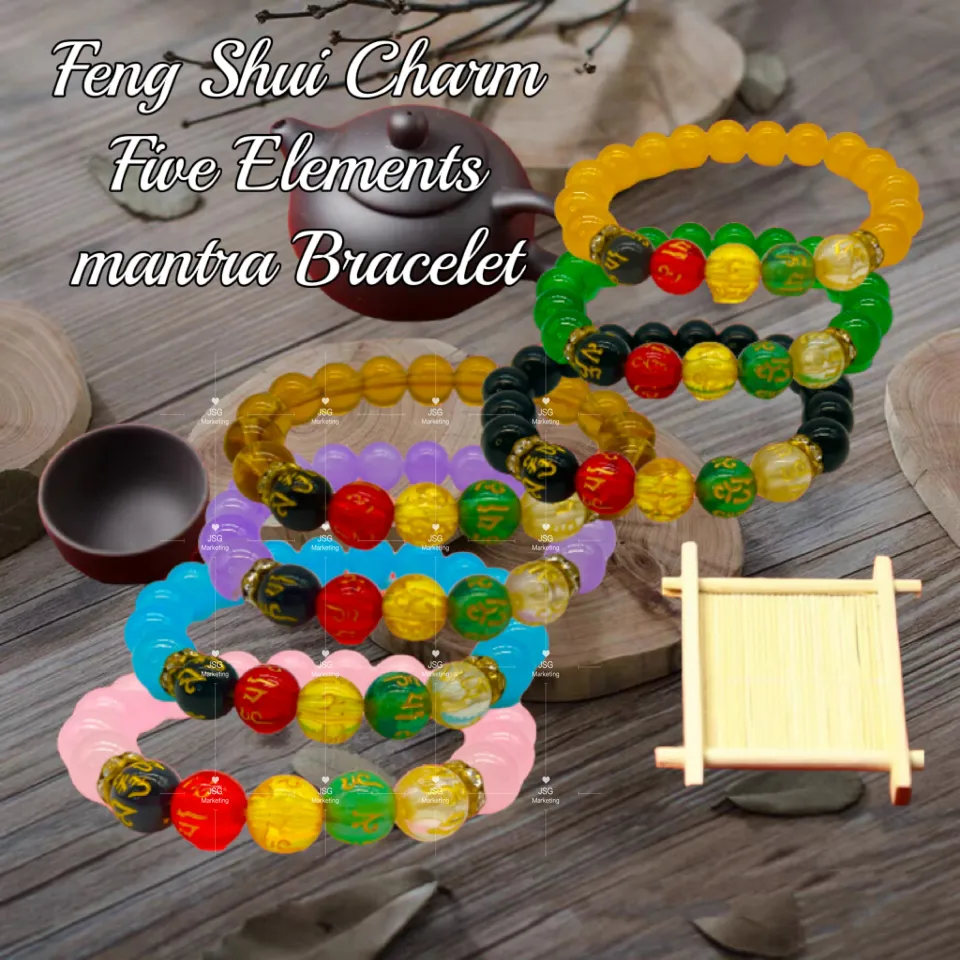 KESOCORAY Feng Shui Five-Element Bracelet Set - Obsidian & Red Agate, 6.5"-7", For Luck & Wealth - View #6