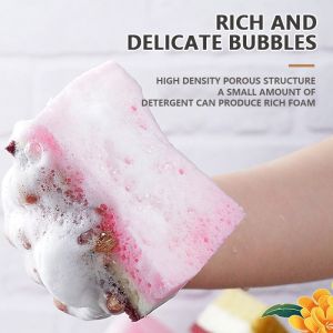 5Pcs Highend Cleaning Sponge High-density Dipped Three-Layer Dishwashing Sponge Kitchen Clean Sponge