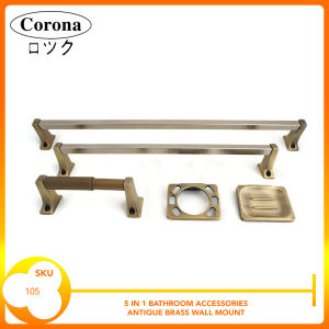 Towel Rack Tissue Holder Soap Dish Toothbrush Set Vintage Antique