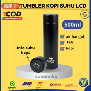 One Two Cups Tumbler Thermos Botol Minum Termos Kopi Coffee Suhu LCD Display Smart Mug 500ml