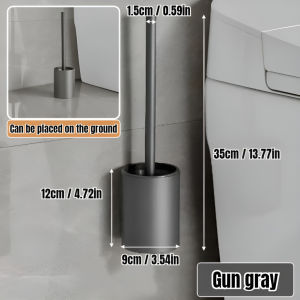 Bathroom Toilet Brush Holder Cleaning Tools Aluminum Wall Mounted No Drill Vertical Toilet Brush