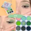 DIKALU 9 Colors Makeup Party Eyeshadow Pallete Shiny Purple Eye Shadow Palette Brown Shimmer Glitter Matte Shades Neon Pigments. 