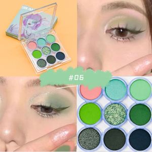 DIKALU Bảng Phấn Mắt 9 Màu Cho Bữa Tiệc Trang Điểm Bảng Phấn Mắt Màu Tím Sáng Bóng Màu Nâu Lấp Lánh Nhũ Lì Màu Neon