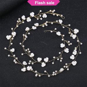 SHENHAO2🎀 Pha Lê headbands cưới phụ kiện tóc handmade Hoa Ngọc Trai Rhinestone tóc trang trí cho cô dâu cô gái