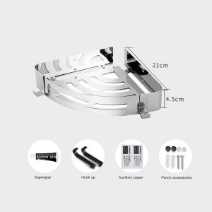 💥💥💥[Buy 1 get 1 free] Bathroom Organizer Storage Shelf Rack Space Aluminum Stainless Bathroom Accessories