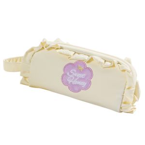 MANKA Y2k Print Ruffle Embroidery Pencil Case Ruffle Love Heart/Flower Pencil Pouch Fashion Stationery Korean Style Pen Bag Stationery Supplies