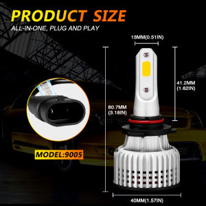 NIGHTEYE Novsight YELLOW LED Car Headlight Foglamp N12Y H4 H7 H11 9005/HB3 9006/HB4 72W 10000LM 3000K Light Headlight Bulb