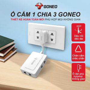 Ổ Chia Điện GONEO Z030R - Chia 3 Đa Năng Siêu Gọn - Tiện Lợi - Chính Hãng