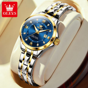 OLEVS 2906 Women Quartz Business Watch Stainless Steel Watchband Round-dial Wristwatch Calendar