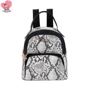 Fashion Women PU Leather Cow Snake Animal Pattern Backpack Casual Mini Knapsacks
