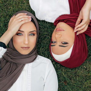 Jifang Muslim Women Plain Modal Jersey Hijab Scarf Islamic Soft Shawls Headscarf Turban Tudung Plain Shawl WJ336