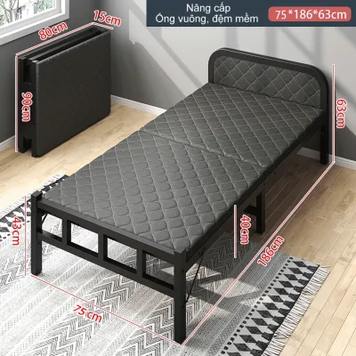 BMZAR 1m9 giường gấp gọn khung sắt 1-2 người nằm chắc chắn Chịu Tải 600KG Giường xếp gọn thông minh gia đình