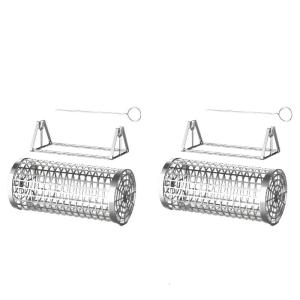 Đa Năng Xoay Vỉ Nướng Lưới Giỏ Không Gỉ Thép Xoay Vỉ Nướng Lồng Cho Trong Nhà Ngoài Trời Thịt Nướng