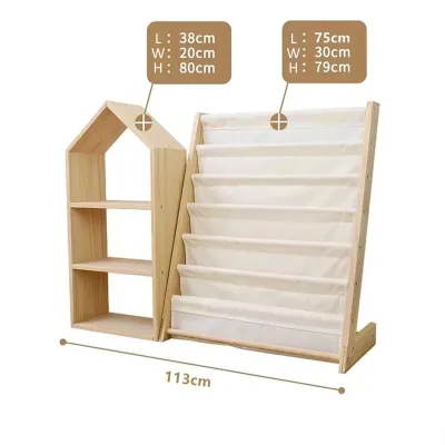 Montessori Toy Bookshelf House Solid Wood Children Toy Storage Rack Baby Multi-layer Storage Rack
