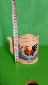 Tích xanh 1 lít hàng gốm vẽ con gà trống