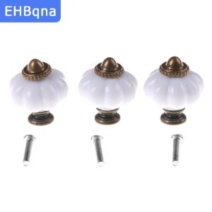 [COD] EHBqna SPORTS ลูกบิดประตูสีขาวสไตล์วินเทจตู้ลิ้นชักห้องครัวดึงมือจับ