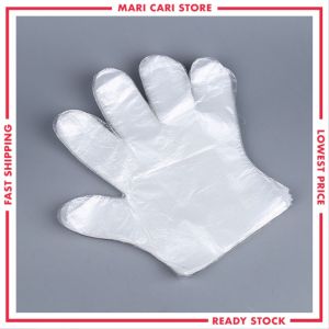 100PCS Disposable Plastic Gloves Kitchen Cleaning Glove Sarung Tangan Sekali Hygiene Food Grade Plastic Hand Glove 一次性手套