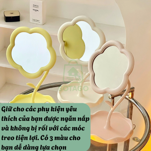 Gương Hình Hoa Dễ Thương – Phụ Kiện Decor -Gương Trang Điểm Hình Bông Hoa – Phong Cách Hàn Quốc -Gương Để Bàn Bông Hoa Vintage -Gương Bông Hoa Gập Gọn – Trang Trí Góc Học Tập