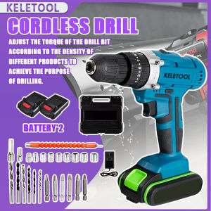 21V Wireless Impact Cordless DrillDual-Battery FastCharging ConfigurationUniversal for Home DIY Woodworking Maintenance
