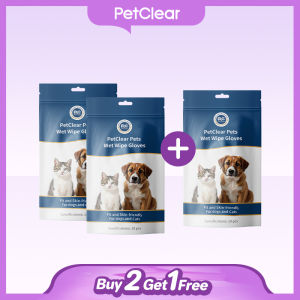 Petclear “Buy 2 Get 1 free” Pet Cleaning gloves 10 pieces/pack Wipes for cats and dogs Dry bath cleaning gloves