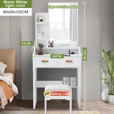 Nearra Vanity Table with Mirror&Drawer Large Storage Sturdy Dressing Table Multifunctional Storage Table