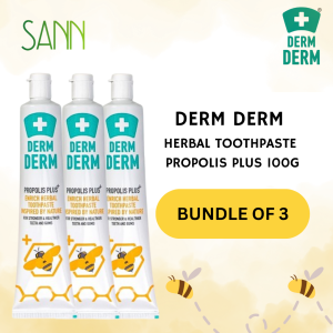 Derm Derm Herbal Toothpaste Propolis Plus 100g / Bundle of 2 / Bundle of 3