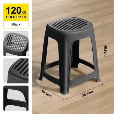 Citylife Plastic Stool Stackable Simple Chair Stackable Living Room Dining Stool PP Material - (Hold Up To 120kg)