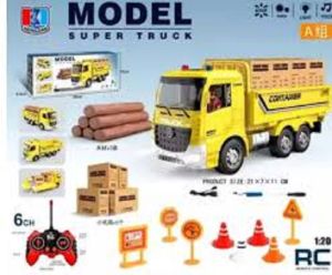 RC TRUCK MUSIK MAINAN ANAK BONUS BATRE CAS DAN MINIATUR KAYU+BOXX  SCALA1:20 6CH