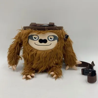 LAOSILAISI Sloth/Shark Magnesium Powder Bag Stuffed Animal Flannel Chalk Bag Climbing Gear Rock Climbing Bag Outdoor Sports