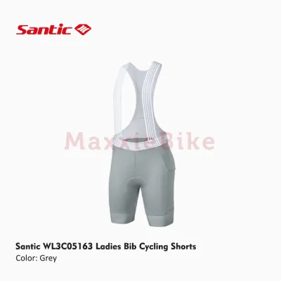 SANTIC WL3C05163 Celana Sepeda Wanita Pendek BIB Pro Padding Women Cycling Shorts Bib with Pocket Long Ride