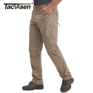 TACVASEN Summer Lightweight Trousers Mens Fishing Pants Outdoor Hiking Nylon Quick Dry Pockets Cargo Pants Casual Work Trousers2026