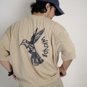 WKNDS Humming Bird Graphic Cropped Drop Shoulder Tshirt for Men