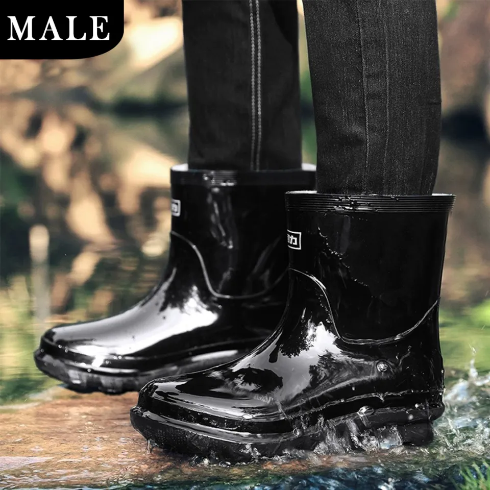 Mens low cut rain boots best sale