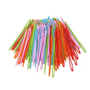 100pcs trẻ em đầy màu sắc nhựa 7cm kim tấm thảm binga may sợi len DIY