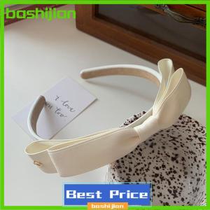 bashijian French Vintage Bowknot Hair Band Solid Color Bow Hairband For Girls Minimalist Fashion Head Hoop Hair Accessories