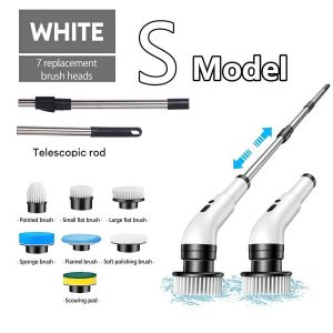 Goldstar Rechargeable Electric Spin Scrubber Scalable multifunctional 9 in1 Spin Brush Portable Shower Bathroom Floor Scrubber 3-Anglemop with spinner For home car polisher