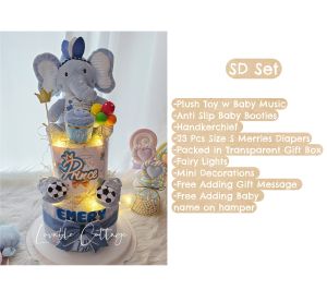 SG Seller Love Mom Elephant Diaper cake Baby Shower newborn gift hamper present