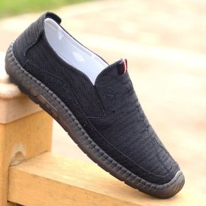 Slip-On MenS Canvas Shoes With Rubber Soles Driving Shoes Breathable Casual Mid-Height Shoes Casual Shoes For Mothers