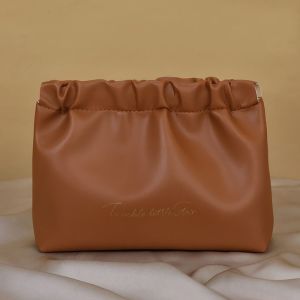 NBANLIKE Pu Leather Mini Cosmetic Bag Makeup Bag Storage Bag Lipstick Storage Bag Small Item Bag Self-closing Coin Bags Women