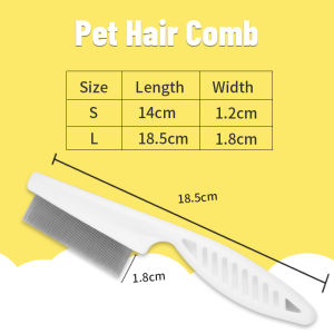 Sisir Bulu Kucing Anjing Panjang Jarum Stainless Steel Halus Serit Kutu Anjing Kucing Perawatan Hewan Peliharaan Gagang Panjang