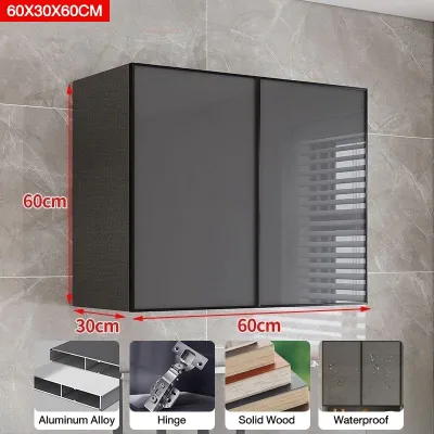 Global Aluminum Kitchen Cabinet Anti-termite Glass Door Hanging Cabinet Wall For Kitchen Storage Pantry/Dish Cabinet Spice Rack