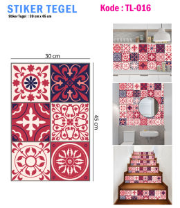Stiker Tegel Lantai Stiker Dekorasi Keramil Wallpaper Dinding Kamar Dapur Tangga Hitam TL14-17