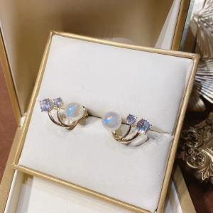 Nicedays🍒Anting Tindik Hias Mutiara Berlian Gaya Korea Ekor Mutiara Untuk Wanita COD