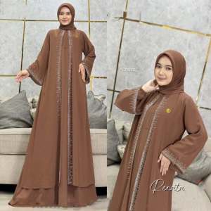Renata Abaya sultan model mewah Ceruty Babydoll Mix Payet Swaroski Gamis Wanita Dewasa Terbaru 2026 Elegan Viral/Gamis Modern Lebaran Mewah/gamis burgundy hitam terbaru/dress abaya turki terbaru