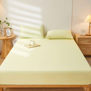 THN ผ้าปูที่นอน 3ฟุต 3.5ฟุต 5ฟุต 6ฟุต(เฉพาะผ้าปู OnlyBedsheet)ยางรัดมุม สีพื้น รัดมุมรอบเตียง360องศา ผ้าปูที่นอนผ้าฝ้ายแท้ （ไม่มีปลอกหมอน）