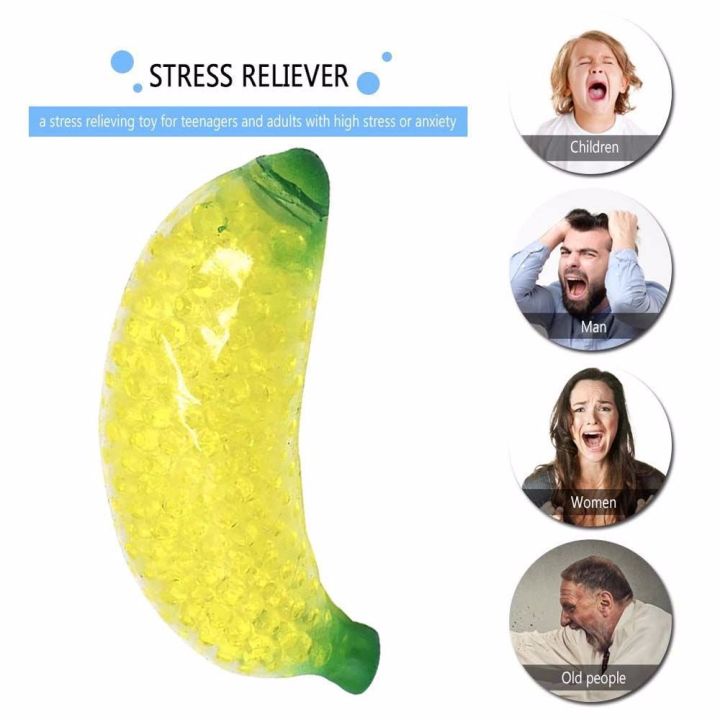 MLS Novelty Kids Vent Decompression Toys Anxiety Toy Scented Bead Fidget Toys Mini Ball Toy Stress Reliever Simulation Fruit Banana Sensory Toy