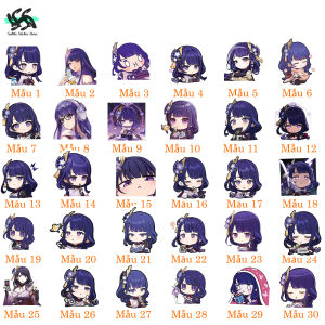 Genshin Impact - Set 10/15/20/30 Sticker Ei - Raiden Shogun - Lôi thần hình dán chibi game Genshin Impact chống nước chống xước