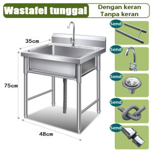 ​​Bak Cuci Tahan Banting Wastafel Portabel Wastafel Cuci Piring baja tahan karat 304 Menebalkan dan memperdalam Anti gores dan tahan aus Mudah dipasang Daya dukung 300kg Murah Kitchen Sink Bak cuci Piring wastafel stainless